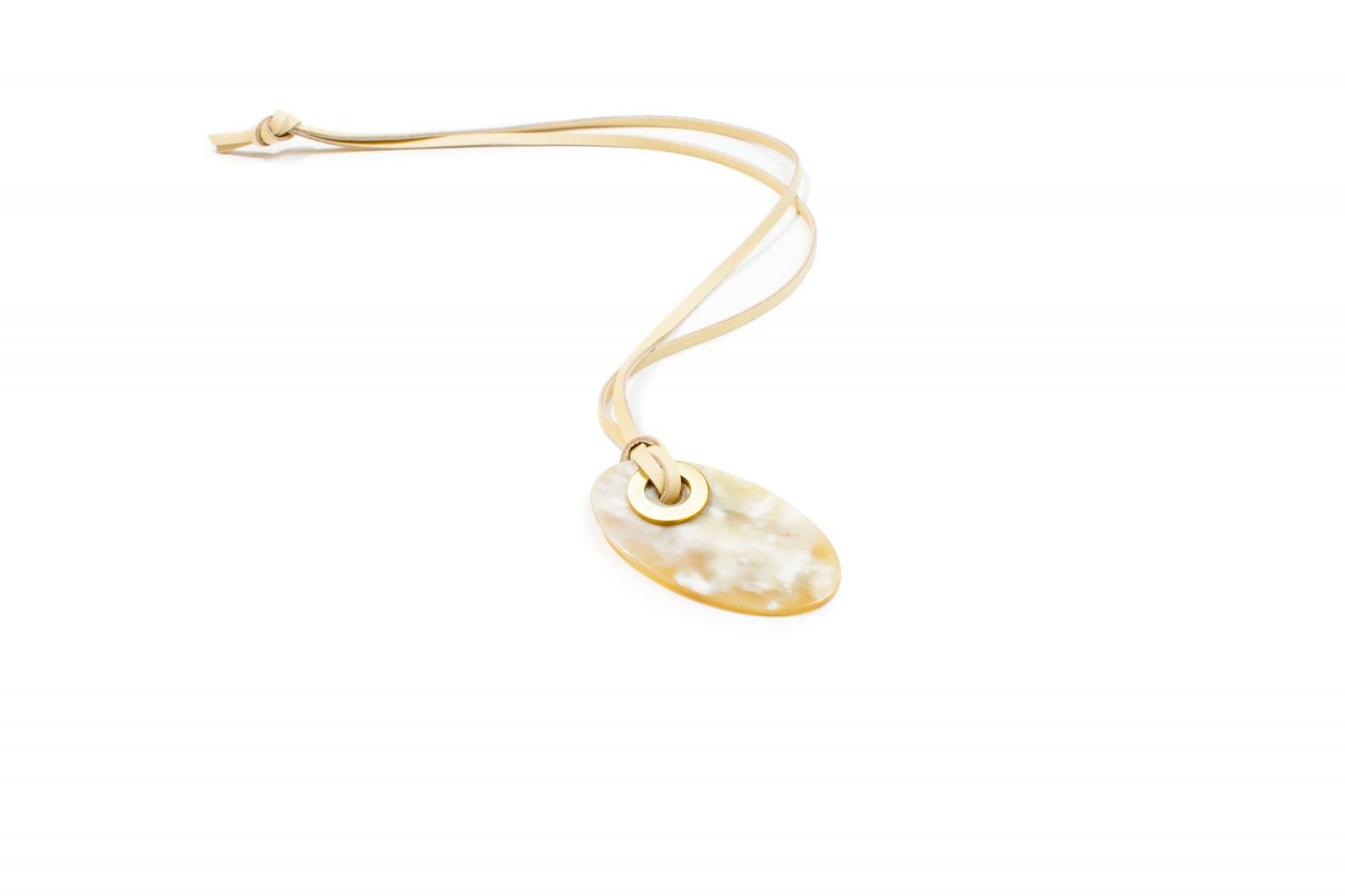 Kettenanhänger Oval mit Metallelement (KA0727)