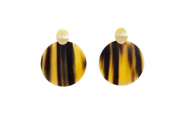 Ohrstecker Scheibe flach mit gebürstetem Gold- oder Silberpatentstecker