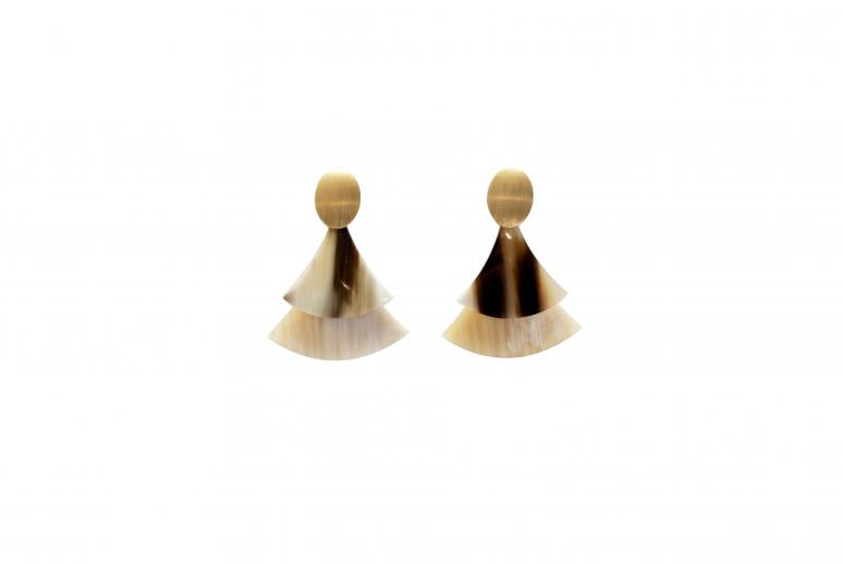 Ohrstecker Dreiecke groß&klein mit gebürstetem Gold- oder Silberpatentstecker (E0356)