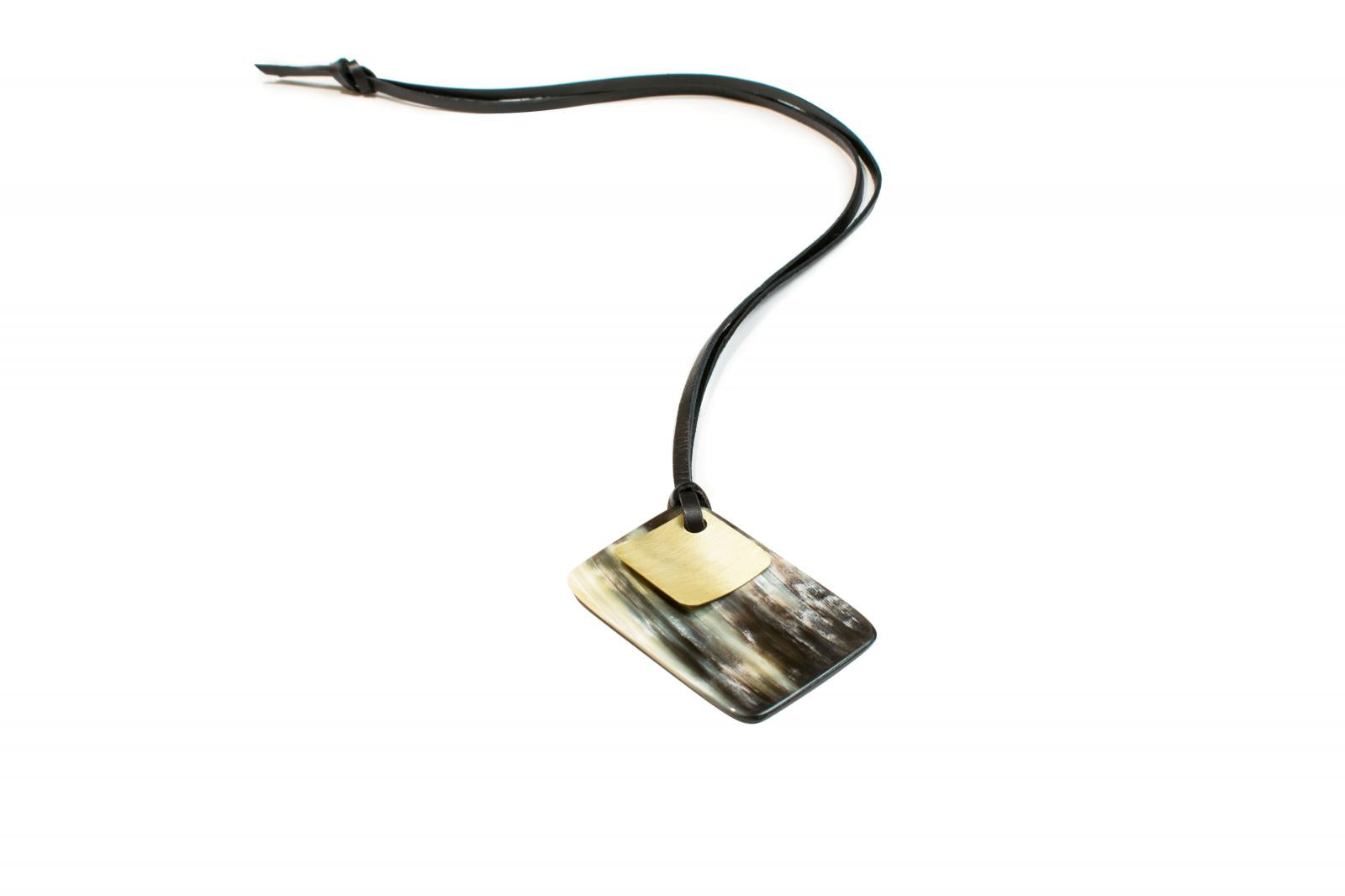 Kettenanhänger Rechteck mit Metallelement (KA0726)