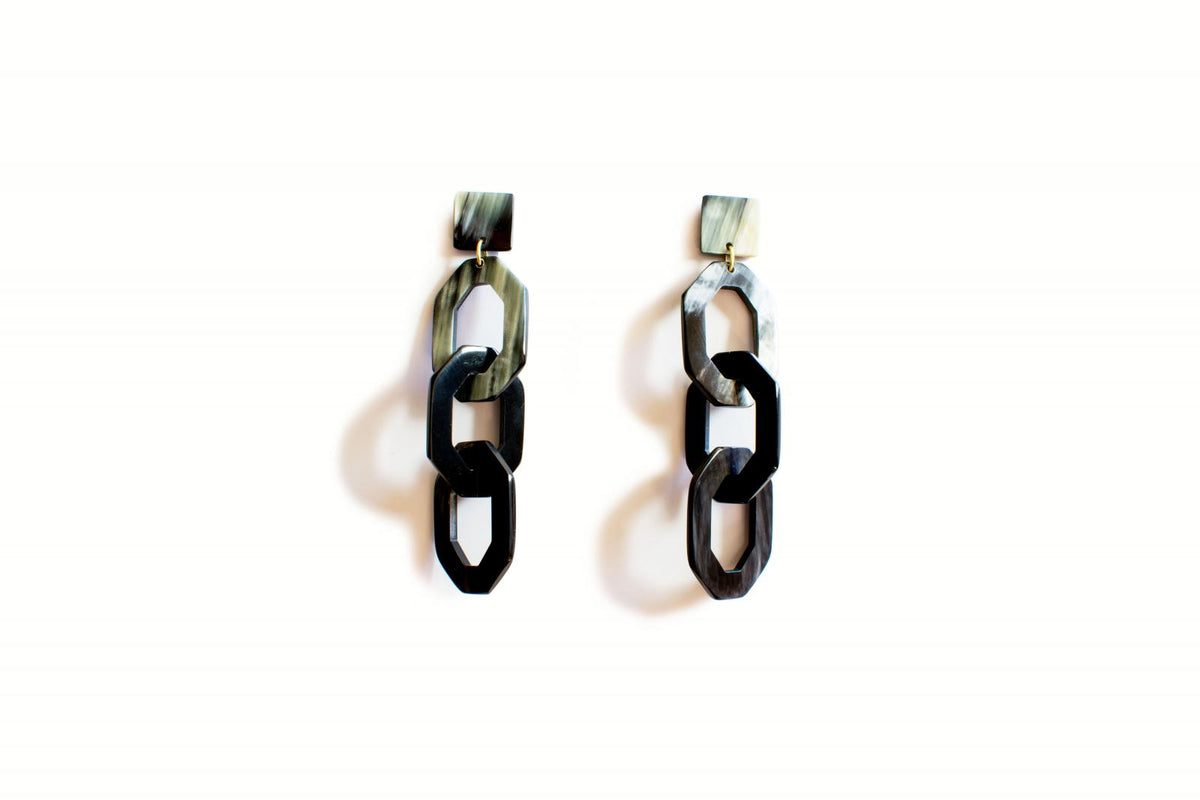 Ohrstecker 8-Eck mini; 3x untereinander gehängt (E0400)